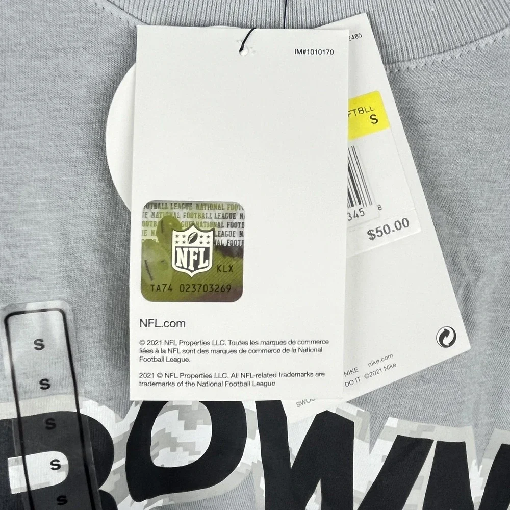 Cleveland Browns Nike Shirt Mens Small Gray NFL Football Salute To‎ Service NEW